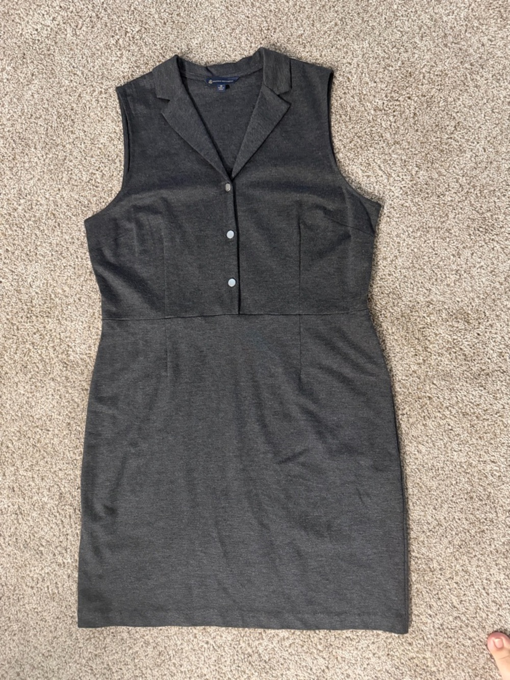 Brooks Brothers Charcoal Gray Sleeveless Sheath Dress